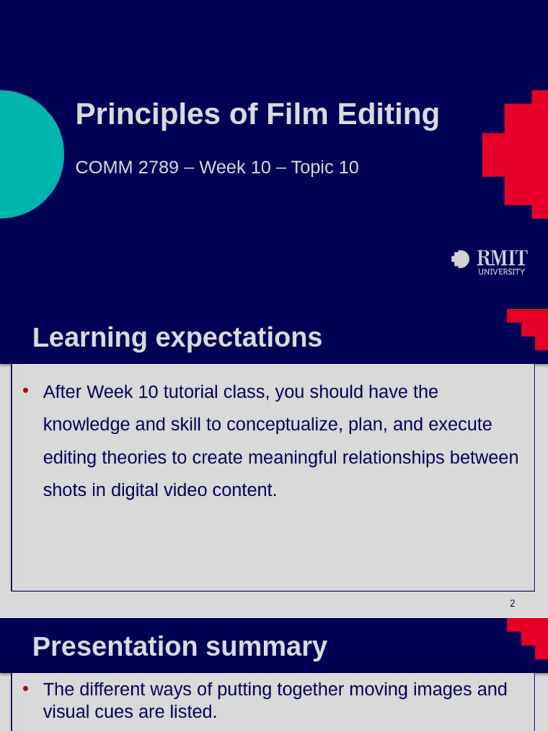 Film Editing Techniques and Principles | PDF