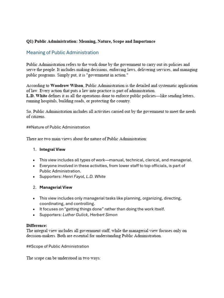 Structure of Public Administration | PDF | Public Administration ...