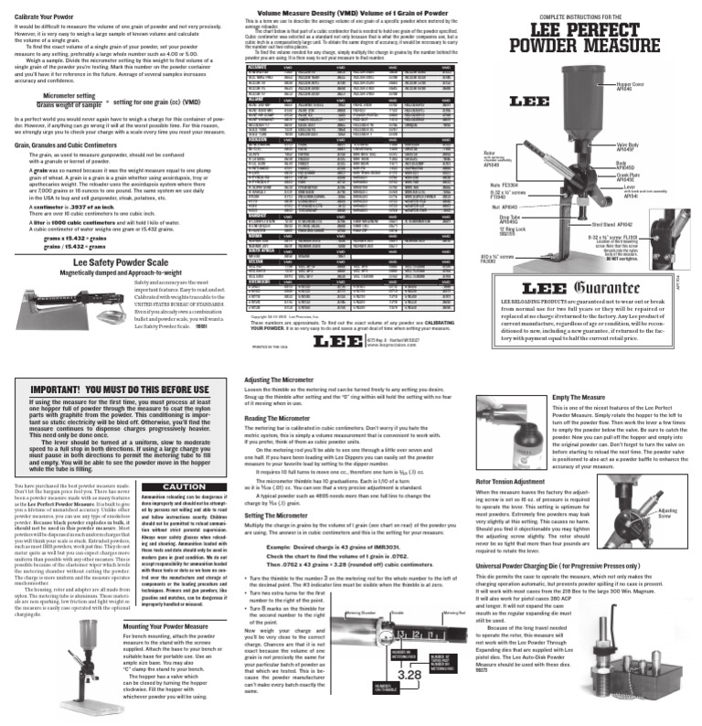 Measure Powder Grain Volume Accurately | PDF | Volume | Grain (Unit)