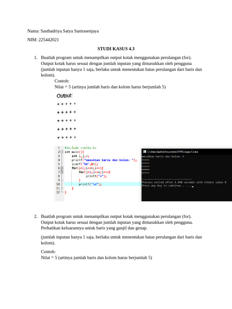 Program Kotak dan Segitiga dengan Loop | PDF