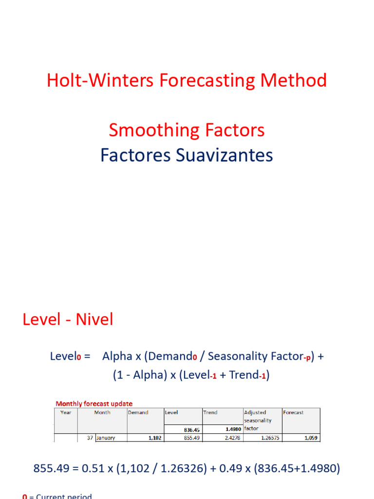 Holt-Winters Forecasting Explained | PDF