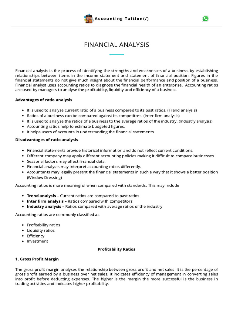 Financial Analysis and Ratio Insights | PDF | Revenue | Expense