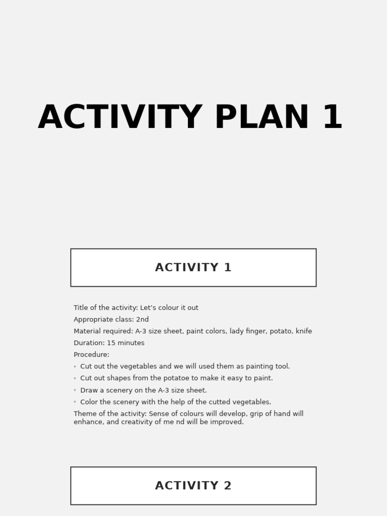 Creative Art Activities for Kids | PDF