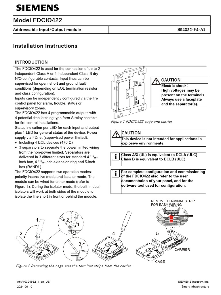 FDCIO422 Module Installation Guide | PDF | Relay | Electrical Wiring