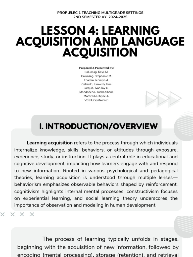 Learning and Language Acquisition Insights | PDF | Learning | Language ...