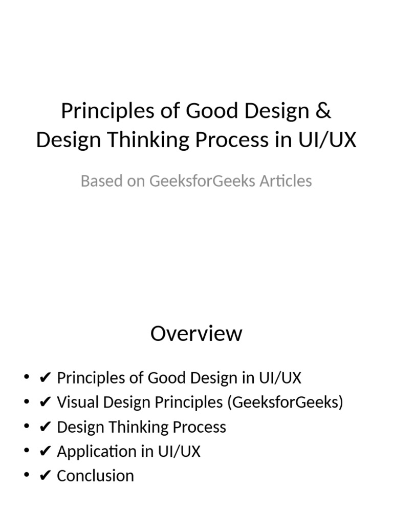 Principles Design Thinking UI UX | PDF