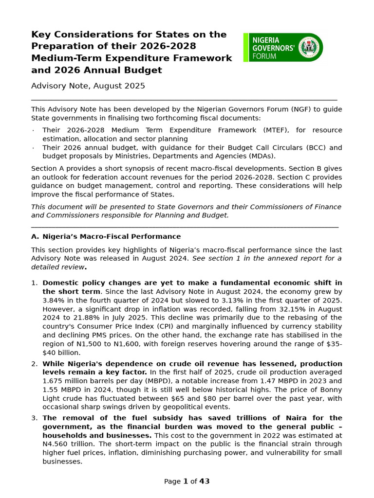 MTEF Key Considerations 2026-2028 - Final - Draft | PDF | Inflation | Taxes