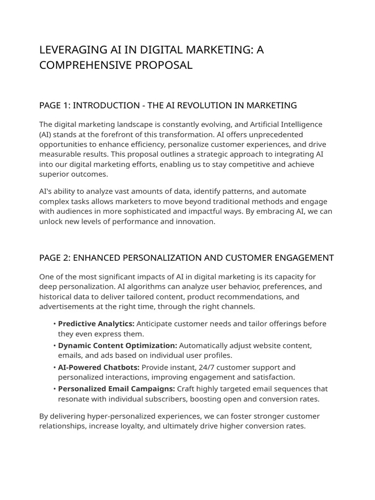 AI in Digital Marketing Proposal | PDF | Artificial Intelligence ...