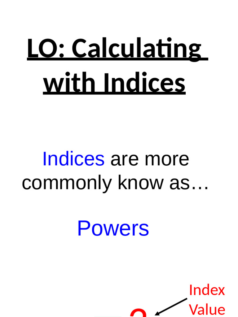 Introduction Multiply and Divde Indices | PDF