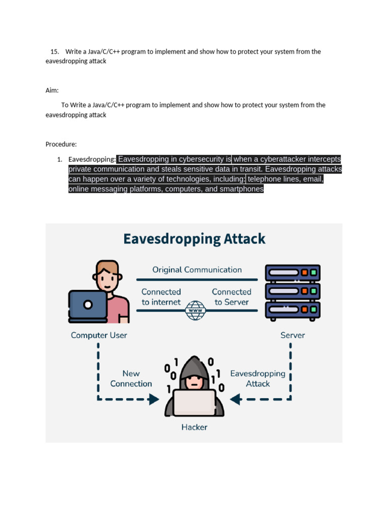 Program15 Implement Prevent Evesdropping | PDF | Encryption | Espionage ...