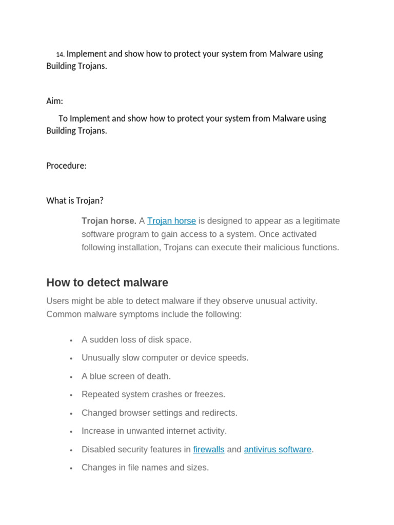 Protecting Systems from Trojan Malware | PDF | Malware | Antivirus Software