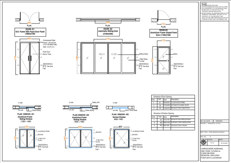 Door and Window Schedule Plan | PDF | Door | Window