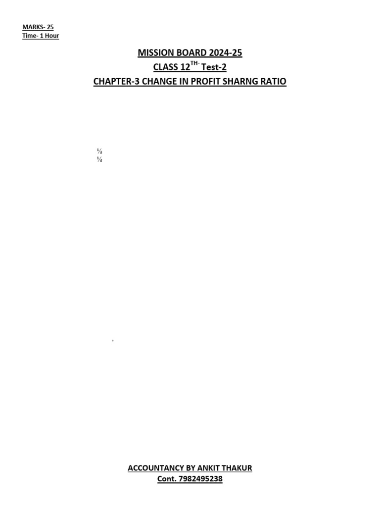 Chapter-3 Change in Profit Sharing Ratio Test | PDF | Goodwill ...