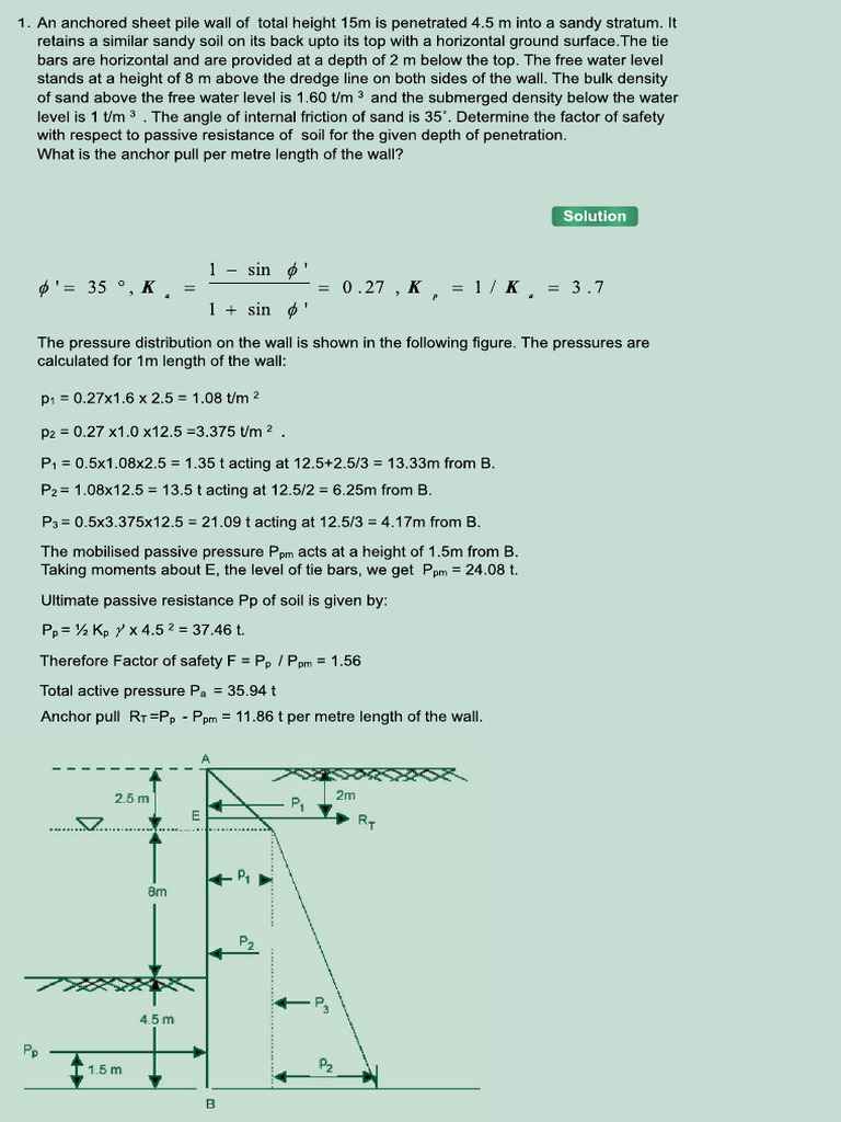 Retaining Wall - Example Prob 1 | PDF
