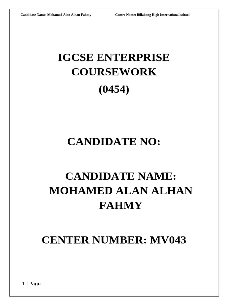IGCSE Enterprise Coursework Overview | PDF | Social Media Marketing ...