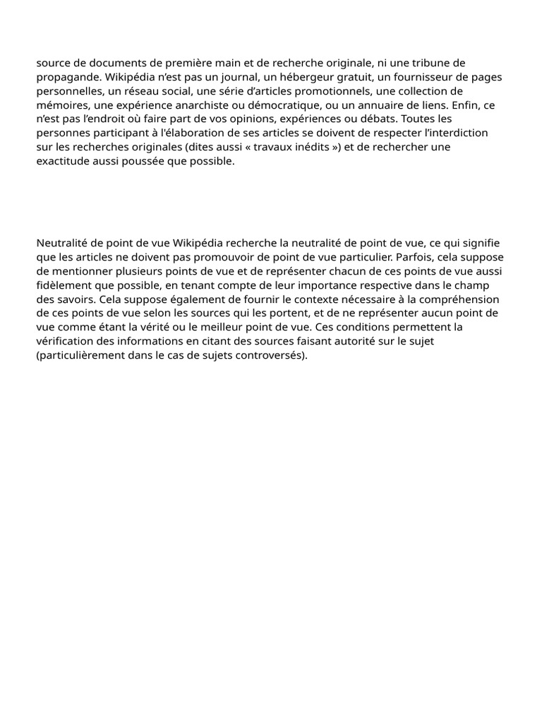 Règles de neutralité sur Wikipédia | PDF