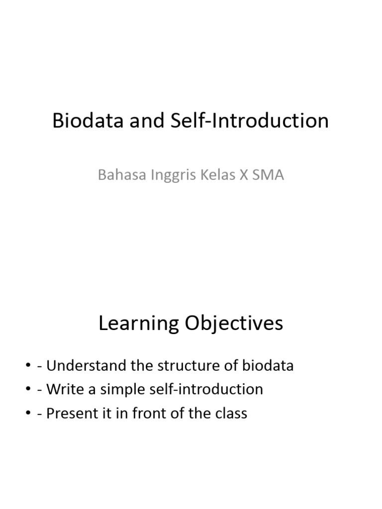 English Biodata and Self-Introduction Guide | PDF