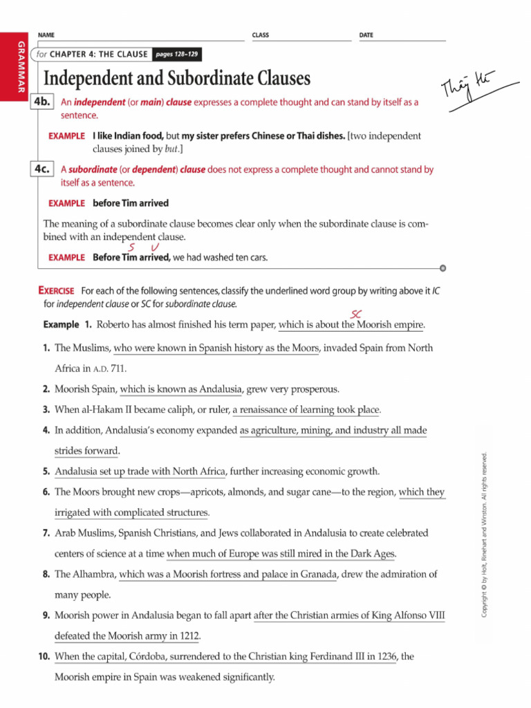 Identifying Subordinate Clauses | PDF | Adverb | Clause