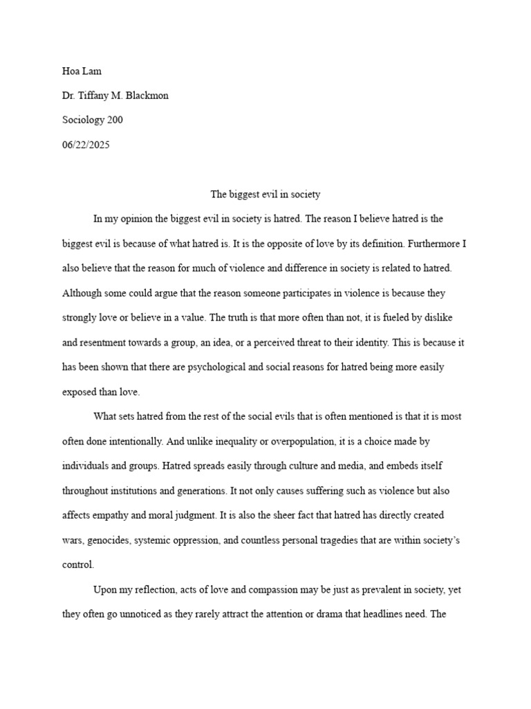 The Dangers of Hatred in Society | PDF | Social Psychology | Psychology