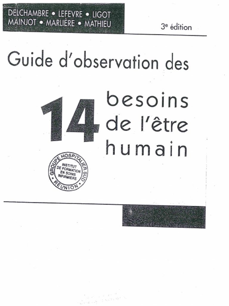 Guide d'observation des besoins humains | PDF | Apprentissage | Médecine