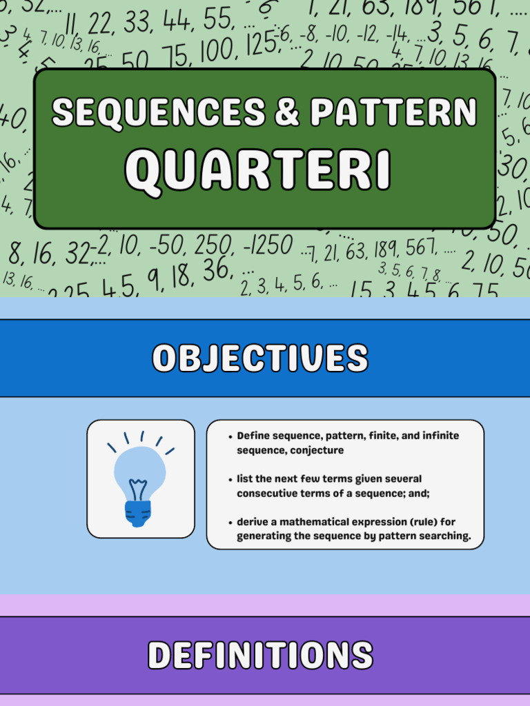 Understanding Sequences and Patterns | PDF | Summation | Division ...