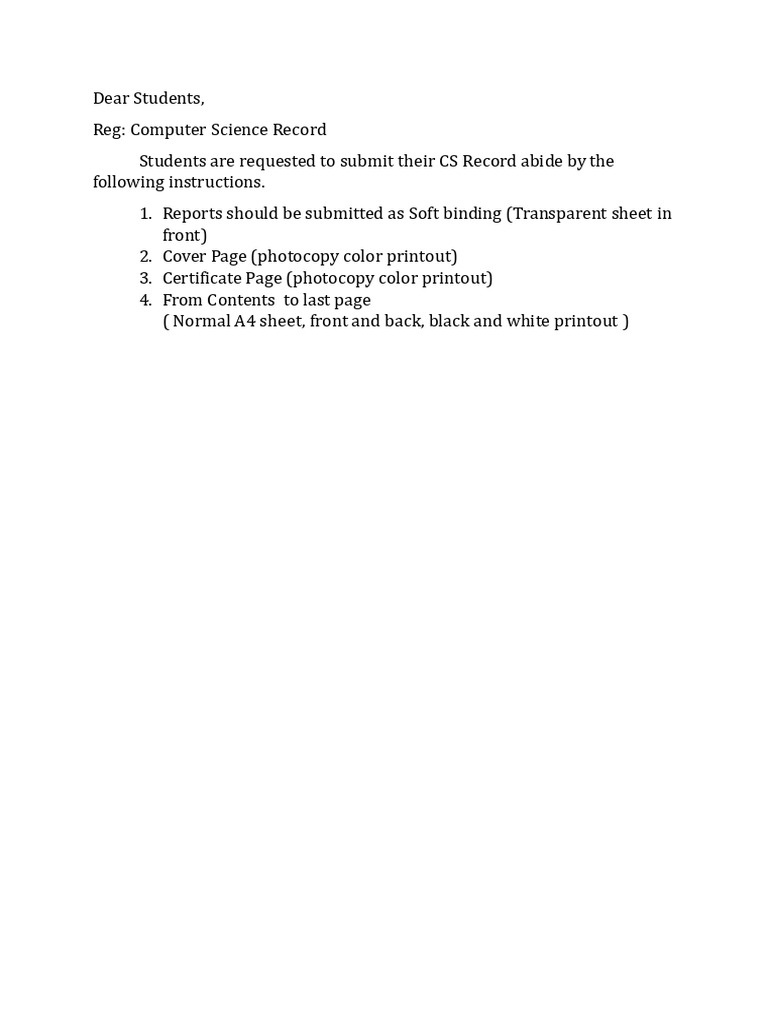 CS Record Submission Guidelines | PDF