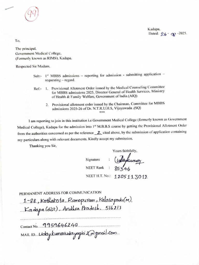 Uday Mbbs Admission Forms | PDF