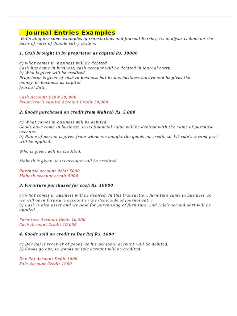 Journal Entrys | PDF