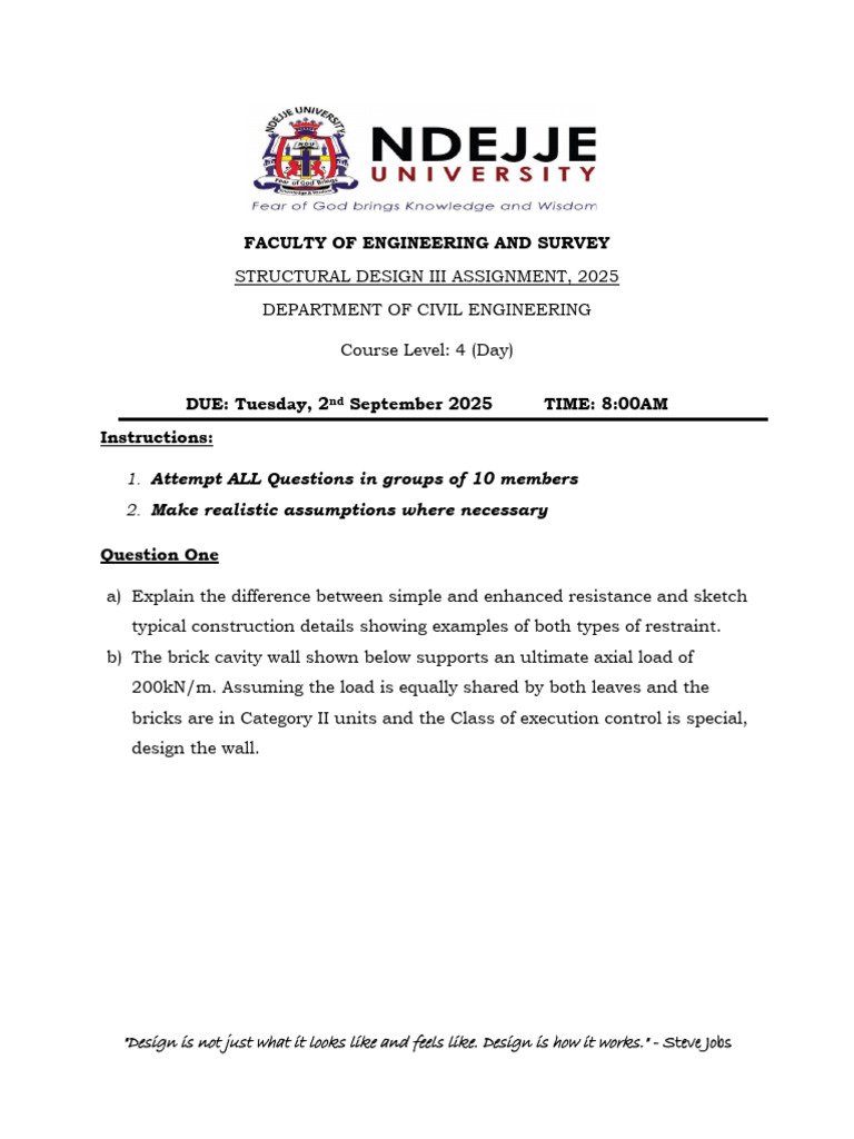 Structural Design III Assignment Guide | PDF
