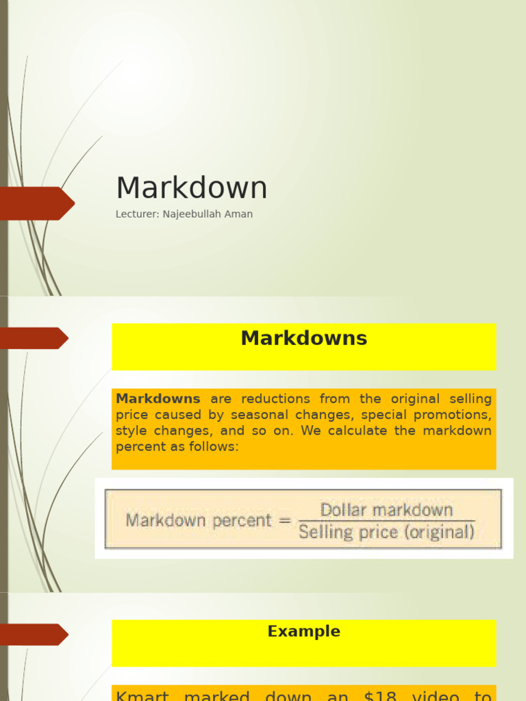 Understanding Markdowns and Pricing | PDF | Prices | Financial Economics