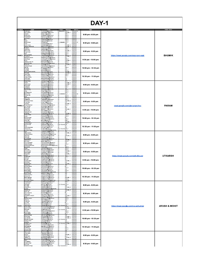Updated Interview Slots | PDF