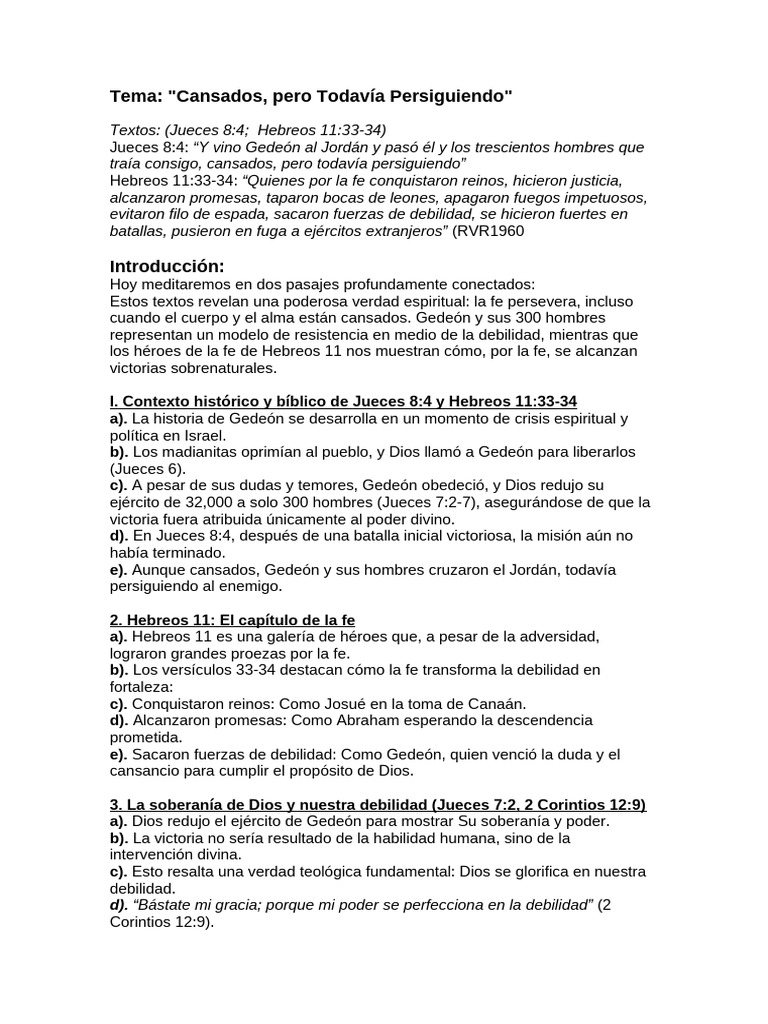 Cansados pero Persiguiendo la Fe | PDF | Epístola a los filipenses | Dios