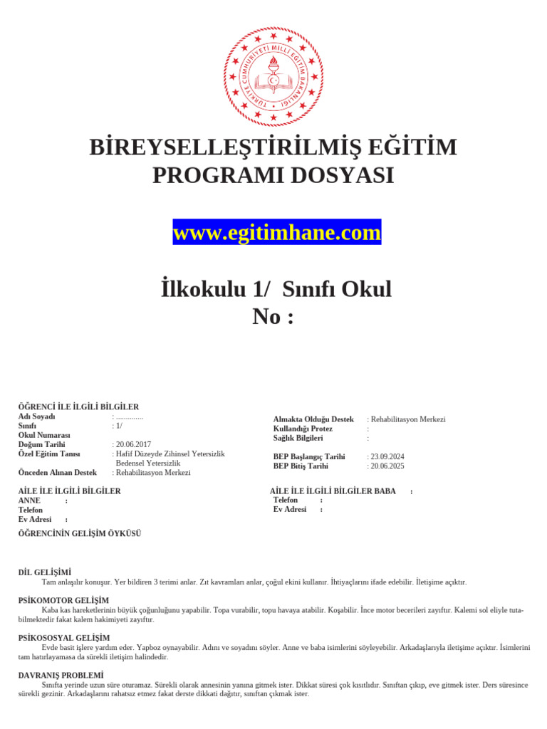 1.Snf Hafif Zih Yet BEP | PDF