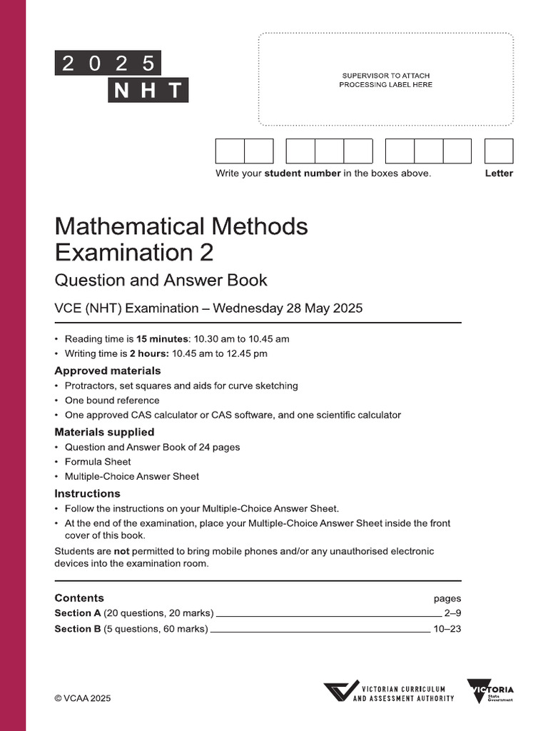 2025 NHT Mathsmethods2 | PDF