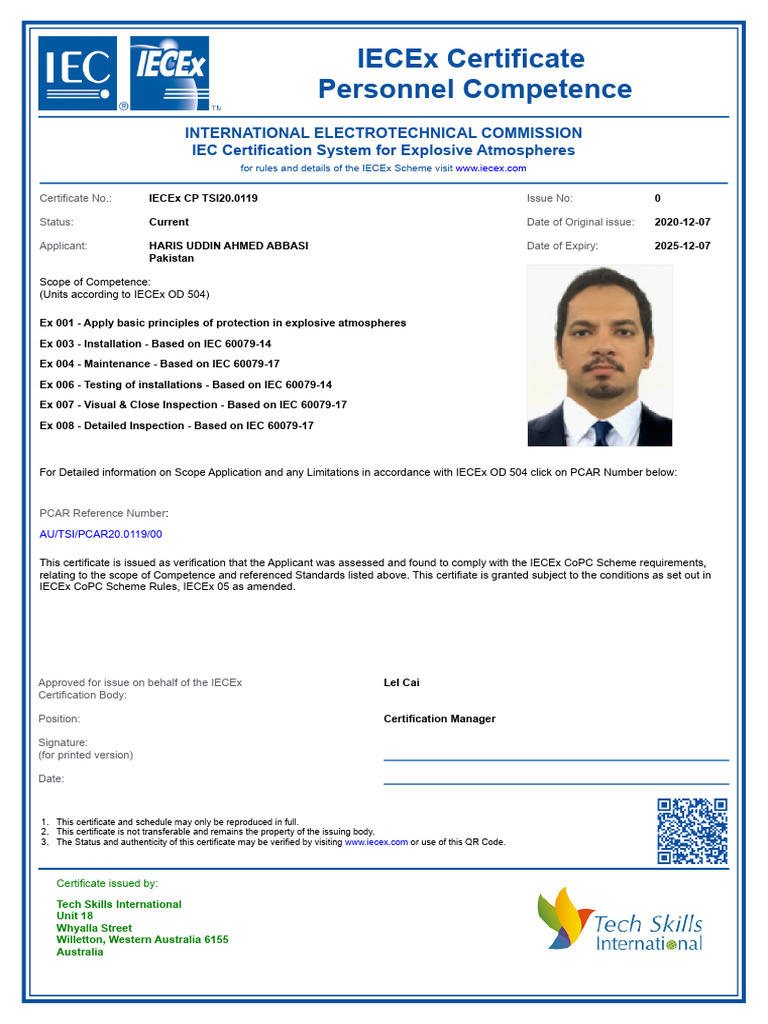 Iecex Certificate 1612432359 | PDF | International Electrotechnical ...