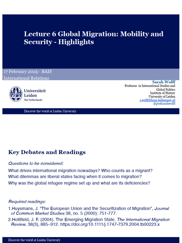 Global Migration: Mobility and Security Insights | PDF | Human ...