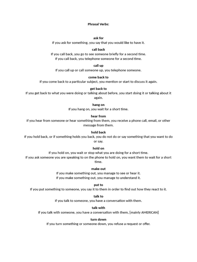 Essential Phrasal Verbs Explained | PDF