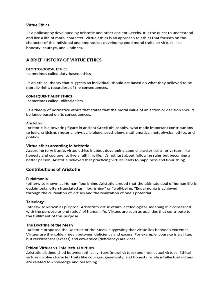 Virtue-Ethics | PDF | Virtue Ethics | Virtue