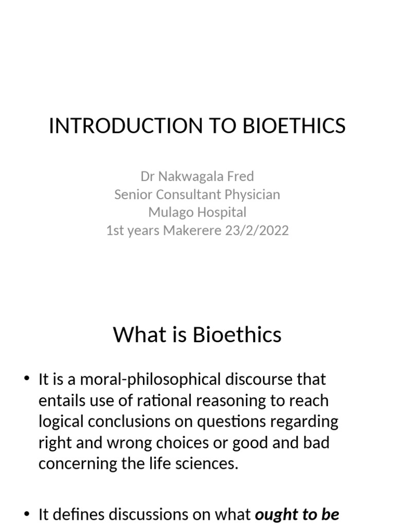 Introduction To Bioethics and The Moral Theories | PDF | Bioethics ...