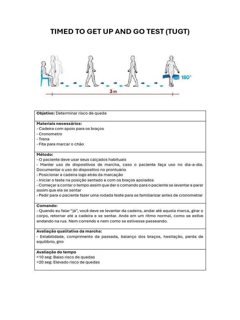 Teste Timed Up and Go (TUG) | PDF
