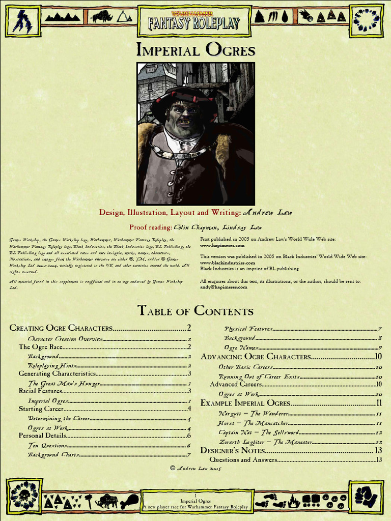 Imperial Ogres for Warhammer RPG | PDF | Cost Of Living