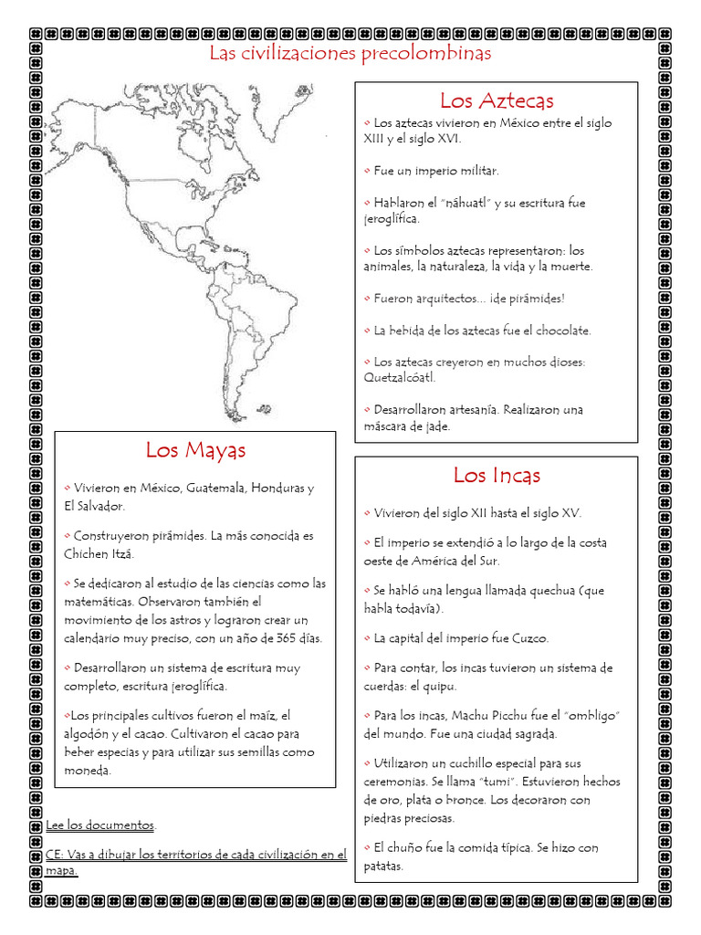 Civilizaciones Precolombinas para Niños | PDF | Imperio Inca ...