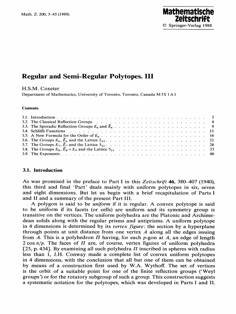Regular and Semi-Regular Polytopes | PDF