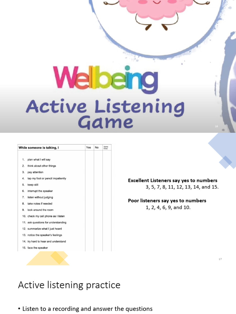 Active Listening Skills Assessment Guide | PDF