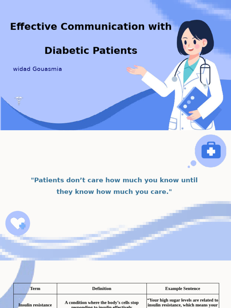 Communicating with Diabetic Patients | PDF | Diabetes Management ...
