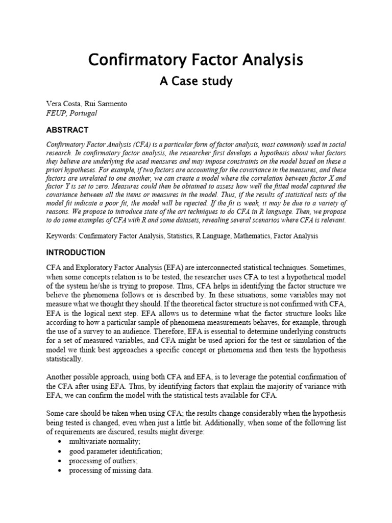 CFA References | PDF | Factor Analysis | Statistical Analysis