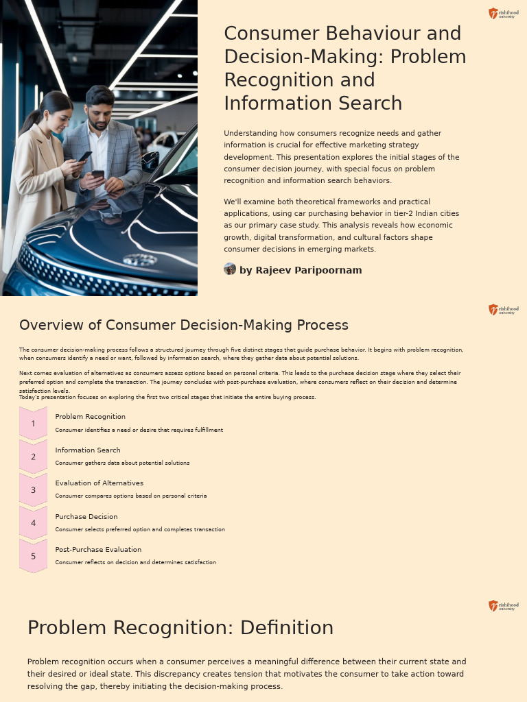 13consumer Behaviour and Decision Making Problem Recognition and ...