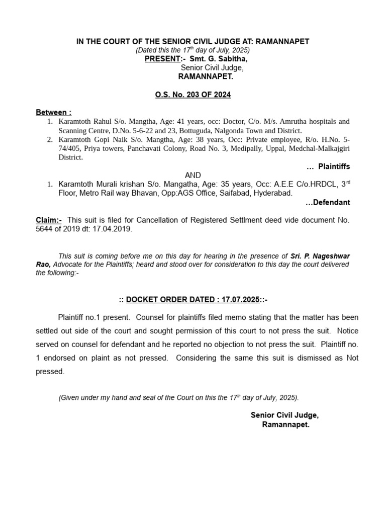 Docket Order OS 203 - 24 | PDF