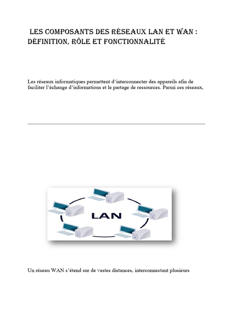 Composants des Réseaux LAN et WAN | PDF | Réseau informatique | Pare ...