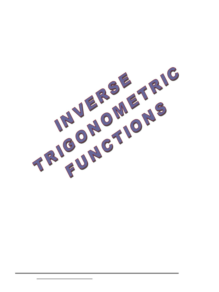 Inverse Trigonometric Functions Guide | PDF | Function (Mathematics ...